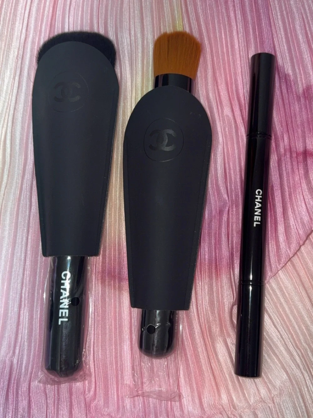 💜 CHANEL Limited Edition Immortelle 135 3-Piece Brush Set + Mirror 💜